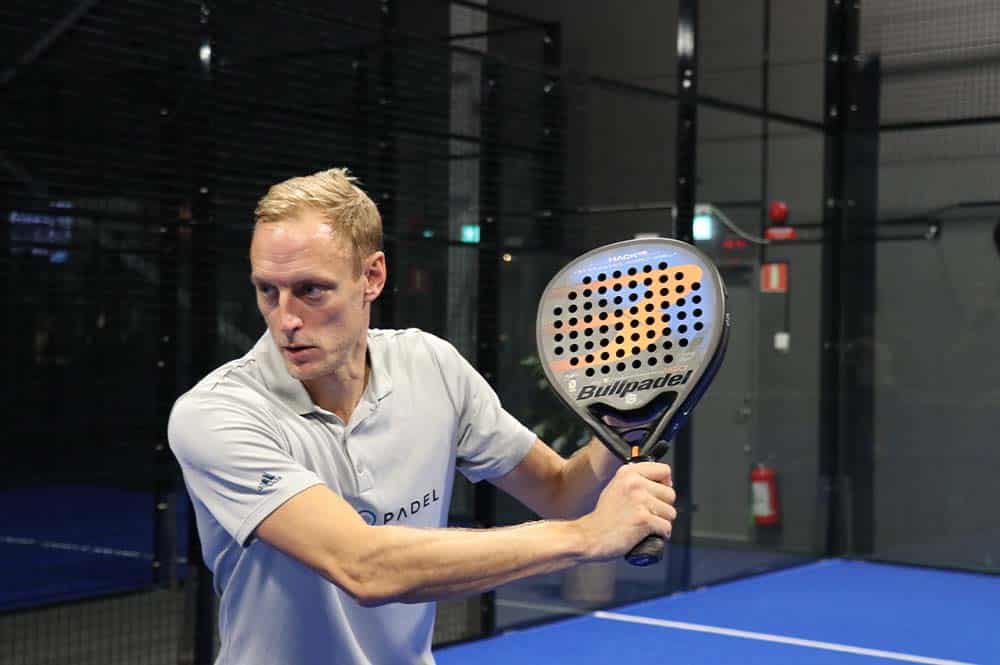 Picture from our Youtube channel when we tested the Bullpadel Hack 02