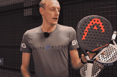 Picture of Micke at Elitepadel testing and reviewing the Head Zephyr UL